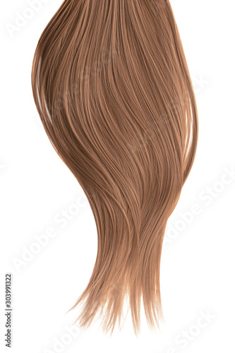 Brown hair on white background  isolated