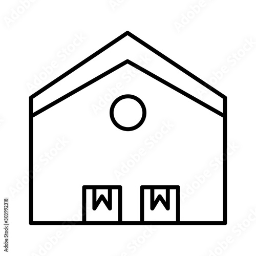 Warehouse icon isolated on abstract background