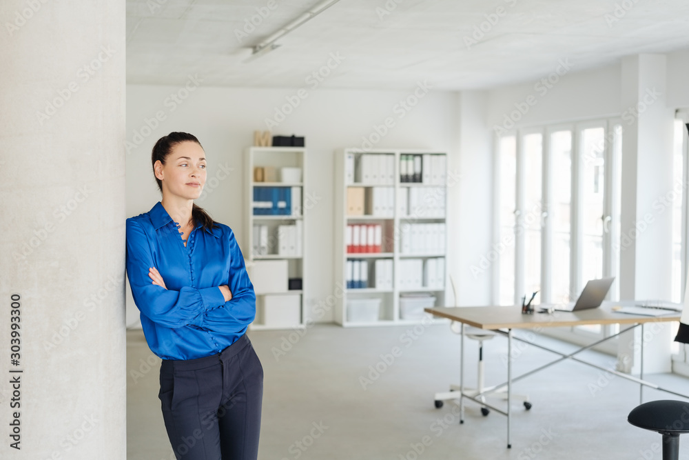 Relaxed stylish patient young businesswoman Relaxed stylish patient young businesswoman
