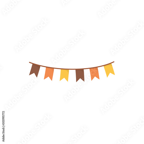 pennants decoration on white background