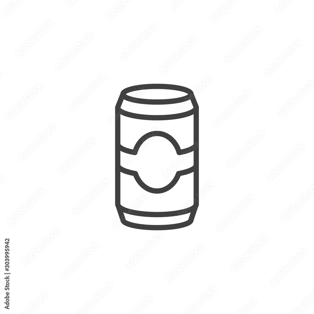 Beer can line icon. linear style sign for mobile concept and web design. Soda drink outline vector icon. Symbol, logo illustration. Vector graphics Beer can line icon. linear style sign for mobile concept and web design. Soda drink outline vector icon. Symbol, logo illustration. Vector graphics