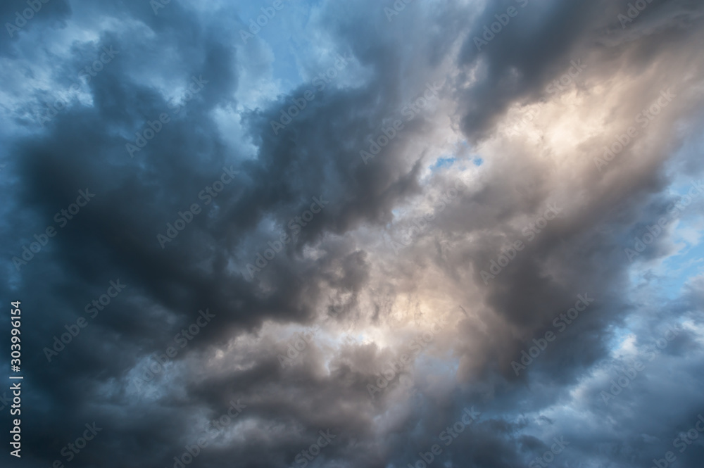 Ominous storm cloudscape at sunset Ominous storm cloudscape at sunset