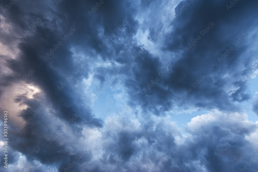 Ominous storm cloudscape at sunset