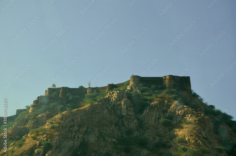 Kuchaman Fort atop a 300 m high cliff.,Kuchaman city, Nagour, Rajastan, India