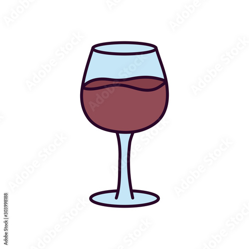 wine glass drink on white background