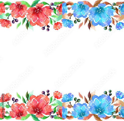 Watercolor style rose illustration