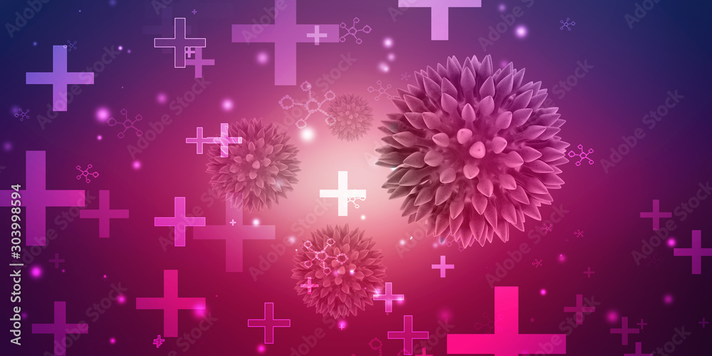 Obraz premium 3d rendering Virus bacteria cells background