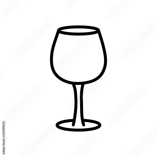 glass cup icon on white background thick line