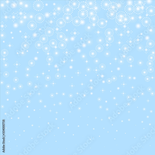 Sparce snow Snow flakes. Beauteous winter silver snowflake overlay template. Fancy vector illustration.