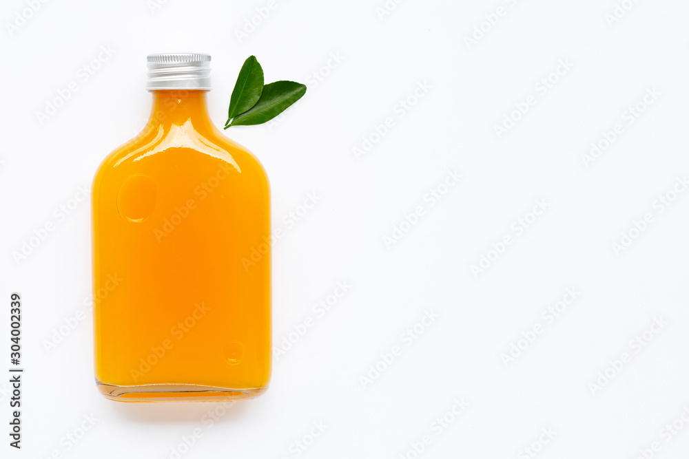 Fresh orange juice on white background. Fresh orange juice on white background.