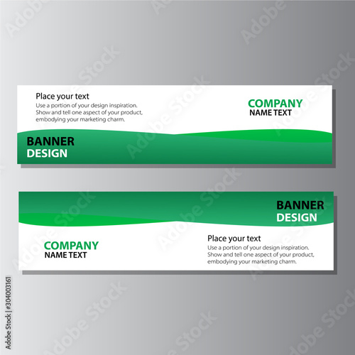 Green and white banner background design