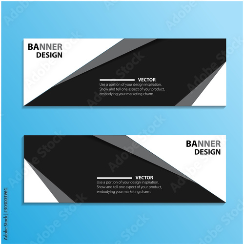 Set of vector banner background design - white/grey