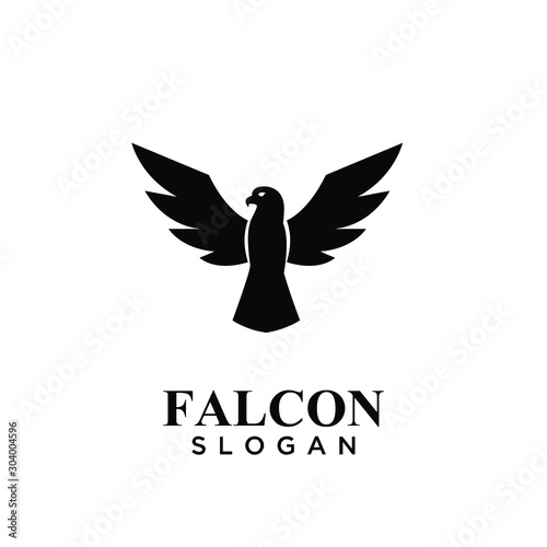 falcon black logo icon design vector illustration