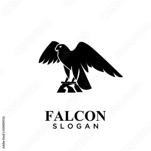 falcon black logo icon design vector illustration