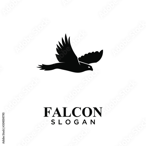 falcon black logo icon design vector illustration