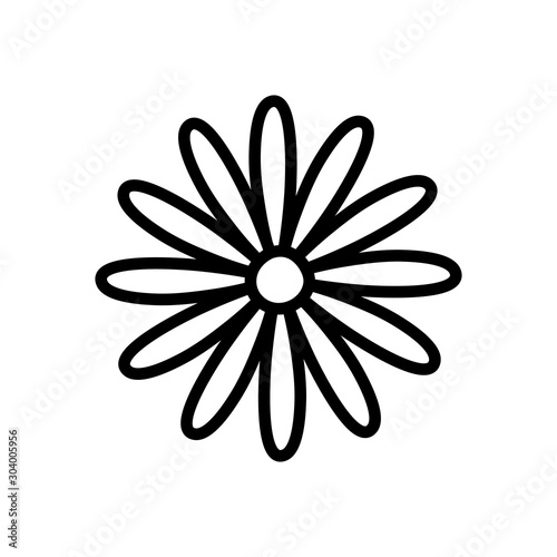 flower decoration on white background thick line