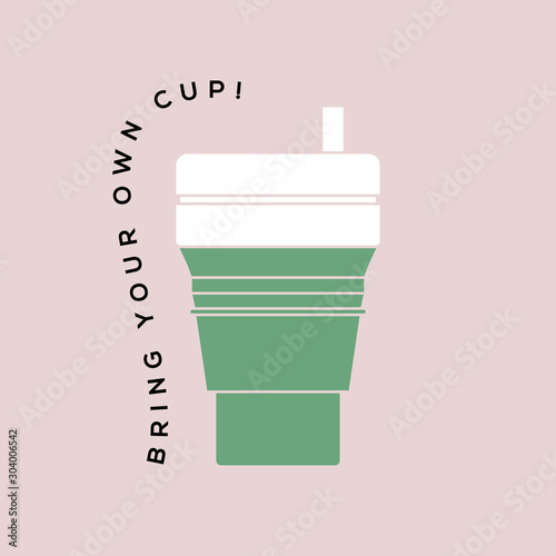 Vector folding coffee Cup Silicone collapsible cup