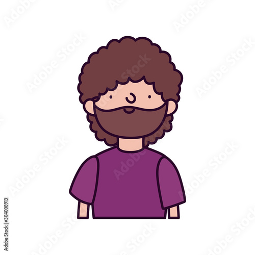 bearded man casual clothes portrait on white background