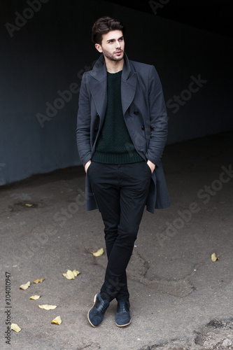 Full-length outdoor fashion male portrait