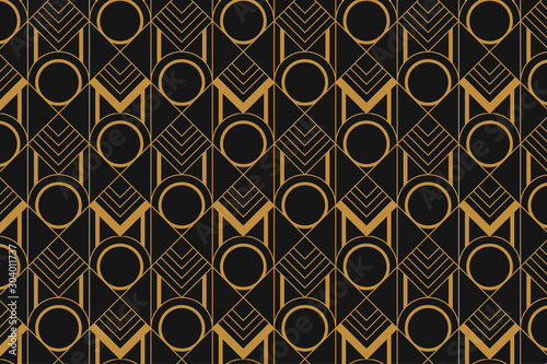 Modern Art Deco Abstract Geometric Seamless Pattern Luxury Line Art Beautiful Backdrop Design