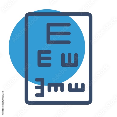 Eye test icon isolated on abstract background