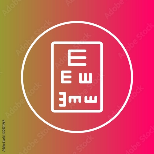 Eye test icon isolated on abstract background
