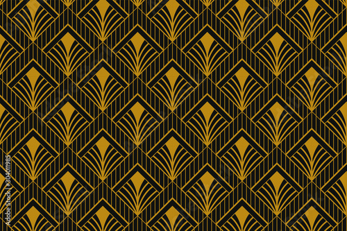 Modern Art Deco Abstract Geometric Seamless Pattern Luxury Line Art Beautiful Backdrop Design