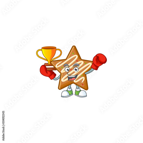 Character boxing winner in the star cookies cartoon