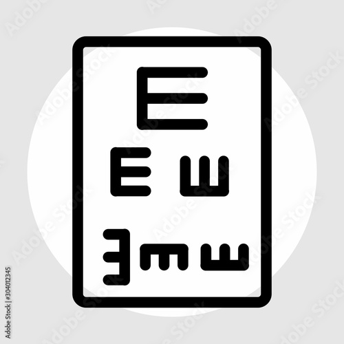 Eye test icon isolated on abstract background