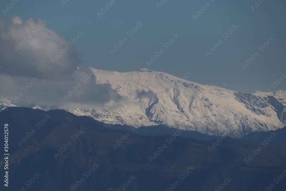 mountains and clouds