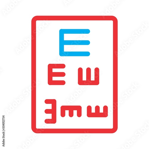 Eye test icon isolated on abstract background