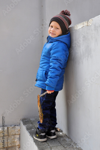 little boy on the street