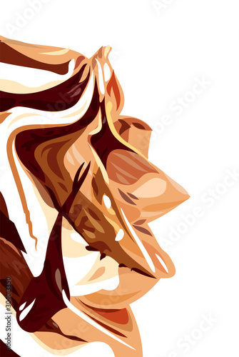 Appetizing vector image of chocolate and vanilla ice cream.