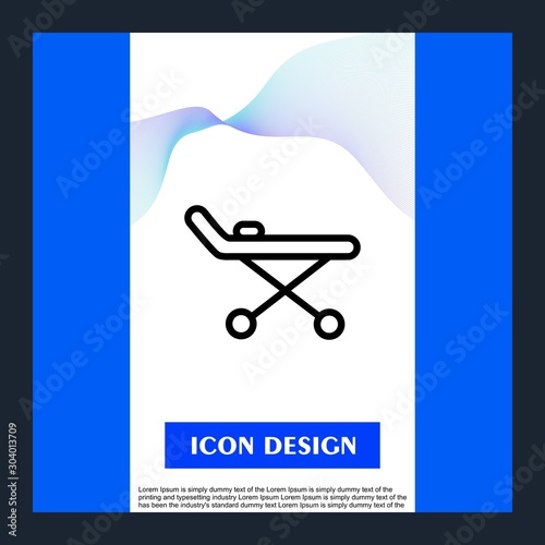 stretcher icon isolated on abstract background