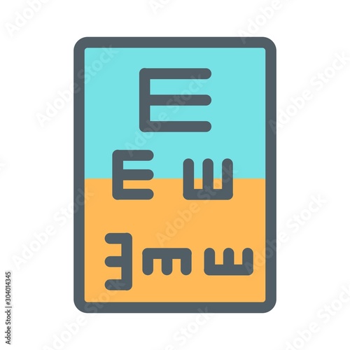 Eye test icon isolated on abstract background