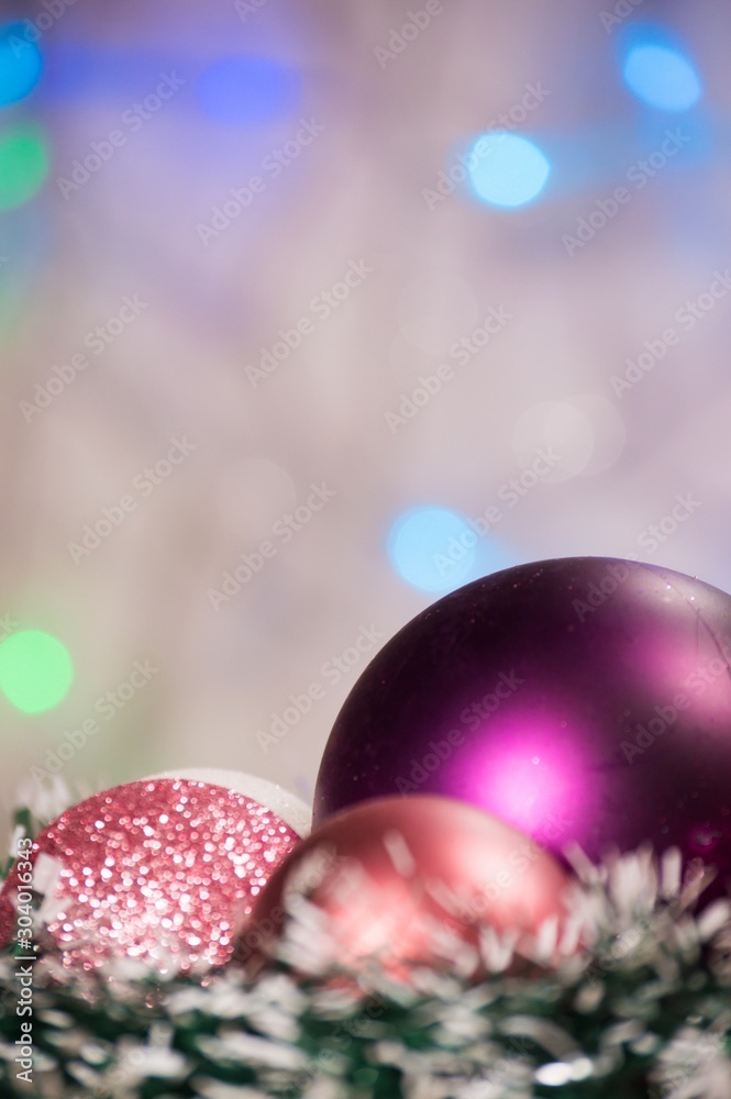 Christmas background with shiny colored toys. Christmas background with shiny colored toys.