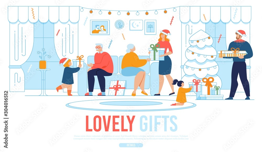 Webpage Banner Offer Christmas Gifts for Relatives