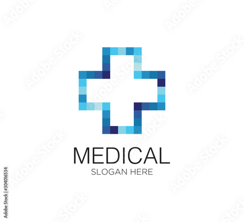 cross medical vector logo design template