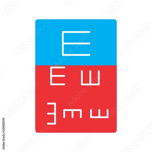 Eye test icon isolated on abstract background