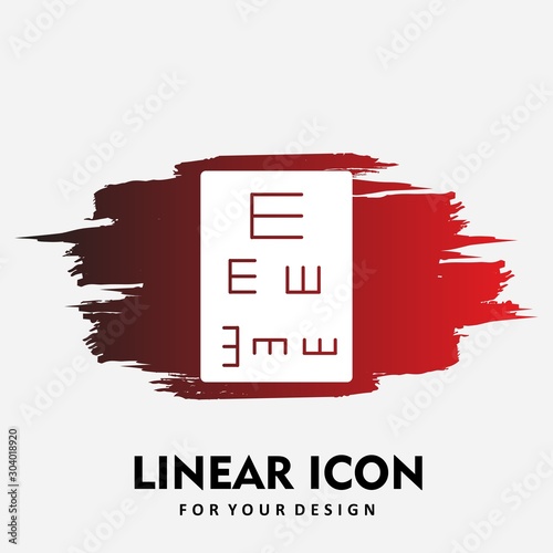 Eye test icon isolated on abstract background