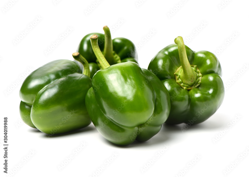 Fresh green bell pepper isolated on white background Fresh green bell pepper isolated on white background