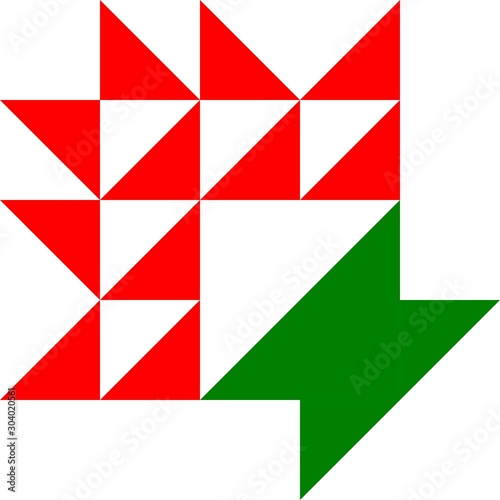 Barn quilt pattern, Amish Patchwork design, Abstract geometric tiled trail Vector illustration