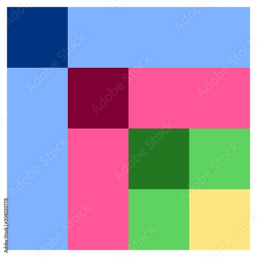 Barn quilt pattern, Amish Patchwork design, Abstract geometric tiled trail Vector illustration
