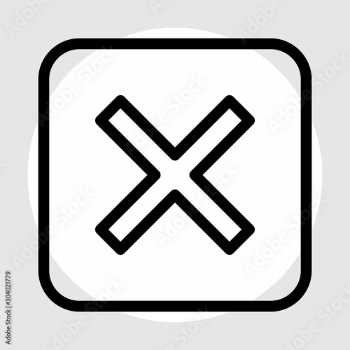 Canceled icon isolated on background