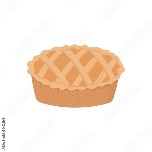 sweet pie dessert on white background