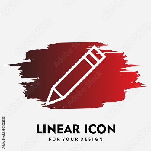 Pencil icon isolated on background