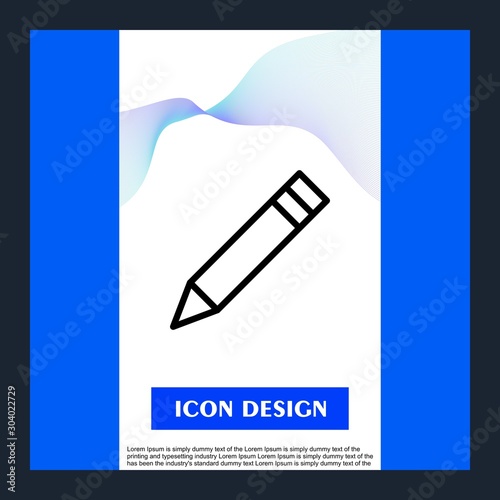 Pencil icon isolated on background
