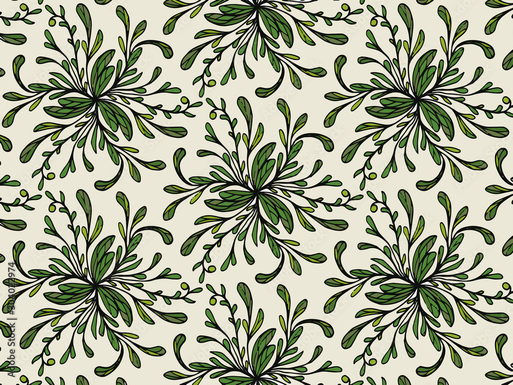 Background, pattern of leaves. Vector lace pattern