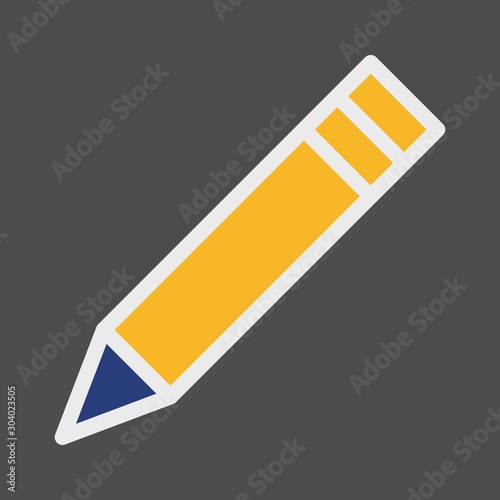 Pencil icon isolated on background