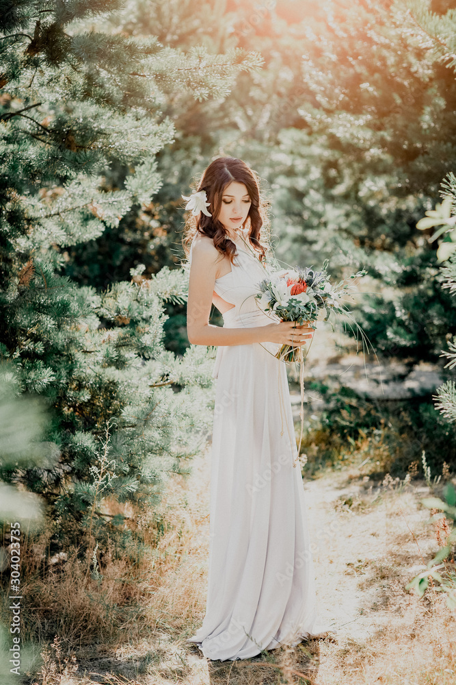 Cute bride in wedding day. A Sunny wedding day. Cute bride in wedding day. A Sunny wedding day.